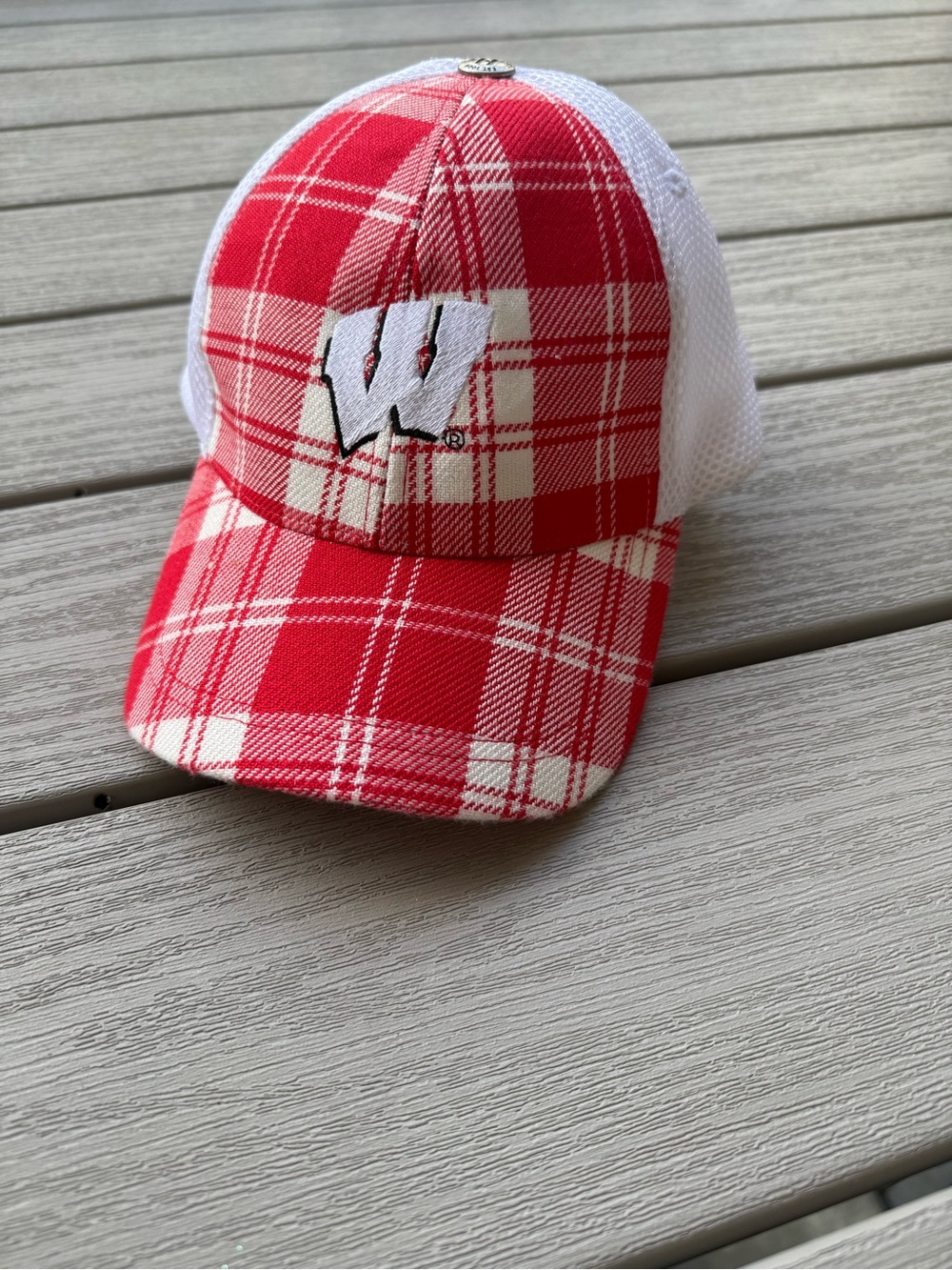 Wisconsin Badgers Plaid Trucker Hat The Honour Society NWT Medium